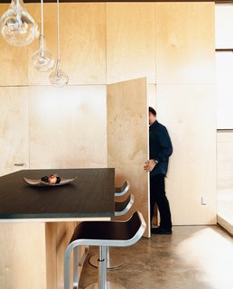 All the cabinetry in the kitchen/dining area, including the door into the parlor bathroom, is FSC-certified maple.