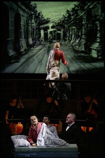 Ulysses as a dying old man and a traveler on the road back to Ithaca. Photo by Johan Jacobs courtesy of the Handspring Puppet Theater.