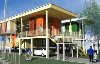 NOLA Design Competition - Photo 1 of 20 - Adaptive Living (exterior) by Diandra Maseli and Elisa Costa of McGill University