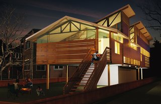 NOLA Design Competition - Photo 3 of 20 - Breezeway (exterior) by Jessica Dan and Hamza Alhbian of McGill University, Winning Design