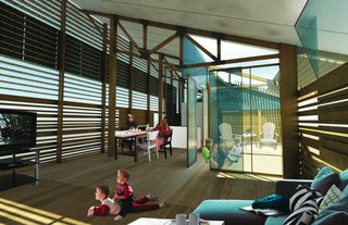 NOLA Design Competition - Photo 4 of 20 - Breezeway (interior) by Jessica Dan and Hamza Alhbian of McGill University, Winning Design