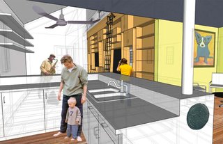 NOLA Design Competition - Photo 14 of 20 - The Lakeview House (interior) by Thomas Colosino and David Lachin of Louisiana State University, Winning Design