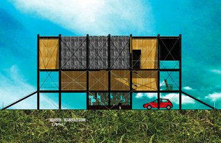 NOLA Design Competition - Photo 17 of 20 - The Pin House (elevation) by Erin Towsley and Valérie Lechéne of McGill University