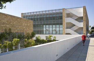 Charles Hostler Student Center (exterior view) in Beirut, Lebanon, by Vincent James Associates Architects. Photo by Paul Crosby.