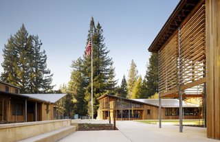 Portola Valley Town Center (exterior view) in Portola Valley, California, by Seigel & Strain Architects. Photo by César Rubio.