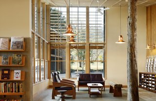Portola Valley Town Center (library) in Portola Valley, California, by Seigel & Strain Architects. Photo by César Rubio.