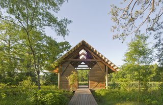 Shangri La Botanical Gardens and Nature Center (exterior view) in Orange, Texas, by Lake|Flato Architects. Photo by Hester + Hardaway.
