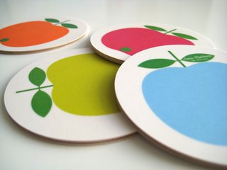 From Stockholm, With Love - Photo 7 of 11 - Set of four coasters, mixed apples, by Lotta Kühlhorn