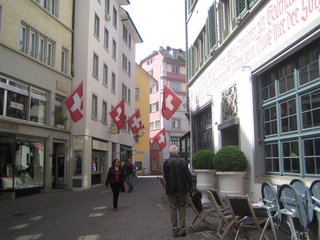 Touring Switzerland: Day 1 - Photo 3 of 3 - One of the winding streets in Zurich's medieval center.