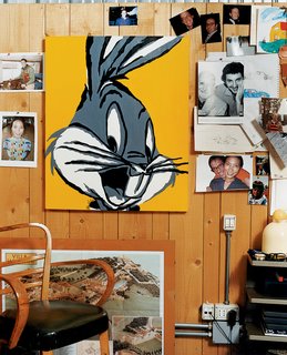 The lively interior of the bedroom is evocative of the spaghetti Westerns that Boglione loved as a child.