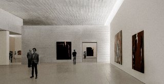 This rendering shows a gallery space of Allied Works Architecture Clyfford Still Museum set to open in Denver in 2011.