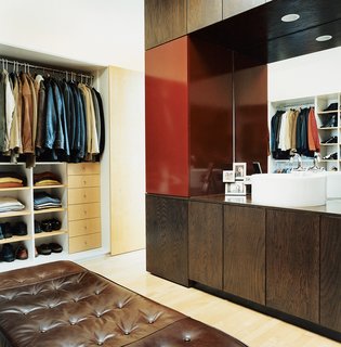 The closet creates order in a space that has potential for disaster.