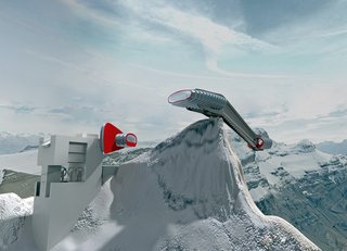 Panoramic Restaurant at Les Diablerets, Gstaad<br><br>Photo courtesy of <br><br>Ron Arad Associates and the Museum of Modern Art