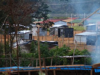 Most of the dwellings in the town of Santa Elena are made with corrugated metal and dirt shacks, and are often plagued with mold.