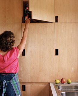 Farm Fresh - Photo 7 of 10 - The custom kitchen cabinetry with its cutout pulls and geometric arrangement strikes a modern chord.