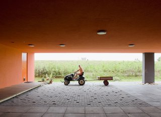 Outdoor chores like gardening and landscaping fall to the residents. The entryway's orange glow is magnificent when lit by the sun.