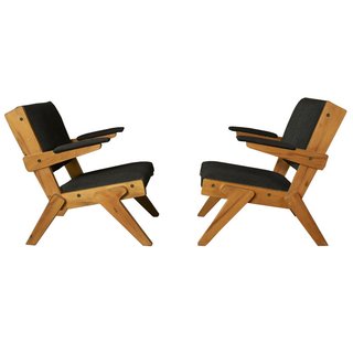 Lina Bo Bardi - Photo 11 of 14 - A pair of chairs designed by Bo Bardi out of peroba rosa wood in 1951, currently part of Noho Modern’s collection. "She is the single most important architect and designer behind Oscar Niemeyer," says Thomas Hayes, co-owner of Noho Modern, a gallery specializing in modern and contemporary Brazilian design. "Her work hasn’t even begun to be appreciated at the level it deserves."