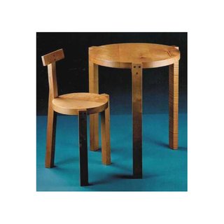 Lina Bo Bardi - Photo 13 of 14 - Bo Bardi crafted her Giraffe table and chair from various hardwoods with contrasting dowels.