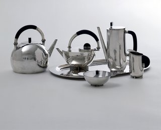 Coffee and tea set by Marianne Brandt. Image courtesy the Museum of Modern Art.
