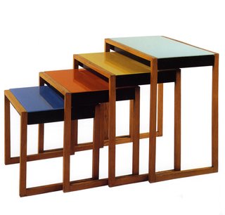 Set of stacking tables by Josef Albers. Image courtesy the Museum of Modern Art.