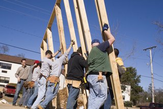 LA Tech-Habitat Home - Photo 4 of 17 - The students broke ground in January 2009 and completed the home on May 22, 2009, the day before graduation. Photo courtesy of Jared Boudreaux and Tim Hayes.