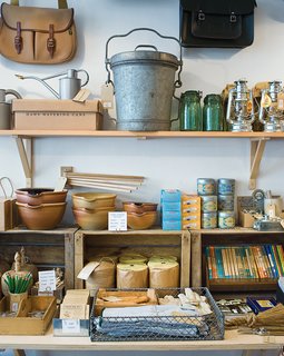 The shelves of Labour and Wait are filled with finds from across Europe—–and, of course, the Internet. "We’re endlessly looking online, but we also have customers who come into the shop who make things or know someone making things we might like to sell," Wythe-Moran says. "Ideally we’d like more time to travel to find goods."