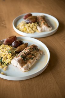 Foil-wrapped grilled whitefish seasoned with piment d’Espelette makes for an attractive main dish