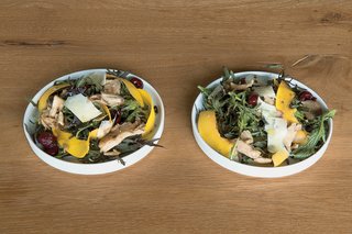 Arthur created the fresh pumpkin salad based on farmers’ market finds.