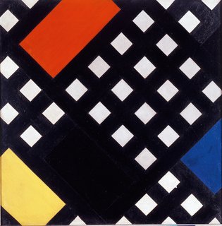 Counter-Composition XV (1925) by Theo van Doesburg. On display at the Tate Modern in London through May 16, 2010, as part of the Van Doesburg and the International Avant-Garde: Constructing a New World exhibit. On loan from the Museum of Modern Art's Sidney and Harriet Janis Collection.