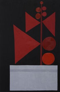 Untitled (Red and Black) (2009) by Jonas Wood. On display at the Hammer Museum in Los Angeles through May 9, 2010, as part of the Jonas Wood exhibit.
