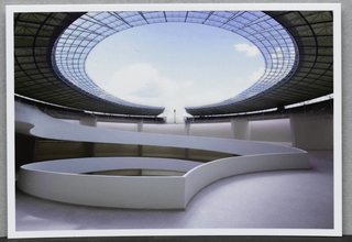 New Roof, Berlin Olympic Stadium (2009) by Paul Pfeiffer. On display at the Guggenheim Museum February 12 through April 28, 2010, as part of the exhibit Contemplating the Void: Interventions in the Guggenheim Museum.