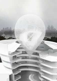 State Fair Guggenheim (2009) by MAD Architects. On display at the Guggenheim Museum February 12 through April 28, 2010, as part of the exhibit Contemplating the Void: Interventions in the Guggenheim Museum.