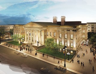 This rendering shows how Alfred Mullet's building--he also did the executive building next to the White House--will look when the renovation is complete. At present San Francisco is one of only two major cities without a museum dedicated to its history. Staggeringly, history-obsessed Boston is the other.