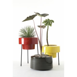 You don’t get much more mid-century-modern than the Pod from Pad Outdoor—and once you see these, you’ll want many more than just one. The aluminum planter, finished with an exterior-grade powder coating, comes as a half skirt (shown) and full skirt and can be placed directly on the ground or atop a 15-inch or 22-inch (shown) stand. Available in white, red, orange, brown, gold, and seafoam.