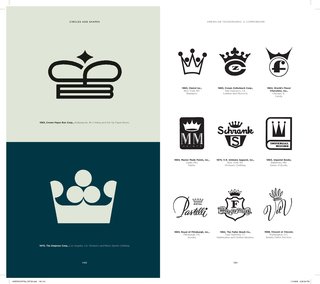 Much of American Trademark is organized graphically as opposed to temporally. Here the crown carries the day.
