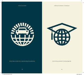 Two plays on a gridded globe, we have a car painting company on the left and AIFS-Delaware, a group that promotes foreign study, on the right.