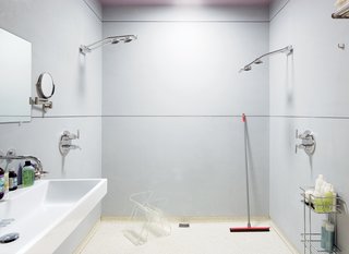 The huge master bathroom includes a fully accessible walk-in shower.