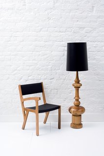 The King lamp and One Armed chair showcase the kind of detailed woodwork that’s been done in the district for centuries. The De La Espada partnership was fortuitous, as the manufacturers also specialize in woodwork.