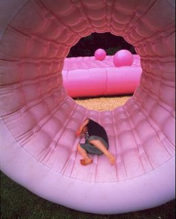 Tools for Actions: Pink Puffs Roll Instant Playground by Berlin-based landscape architecture firm Topotek 1. Photograph by Hans Joosten.