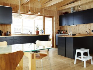Knotty by Nature - Photo 17 of 25 - The kitchen is from Ikea and the dining chairs by Arne Jacobsen, but the table is pure Bornstein.