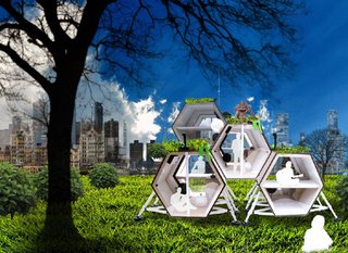 Emerging from N55’s philosophy of making art as a part of everyday life, the Walking House is the first real, modular ‘walking machine’ designed for living inside and for potentially forming various sizes of communities. Why make a house walk? Why not move something easier, such as something with...wheels? "Because the Walking House represents a possibility for a different way of life at a slow, contemplative pace. A peaceful, nomadic existence," says Kronick.
