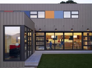 Color Me Mad! - Photo 22 of 31 - Here's another doozie on the Marin County Tour, the Portnoy Danzig Residence by Sharon Portnoy Design. I like the blocks of color interspersed with the windows on the upper floor, giving the house a playful feel, as though it were a child's toy.