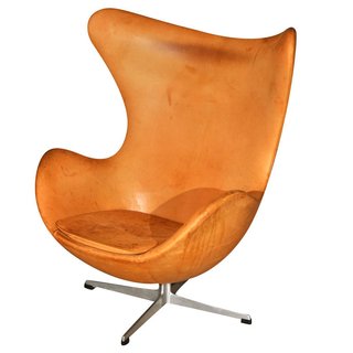 Favorite Chairs - Photo 5 of 9 - An early-edition Egg Chair, circa 1970, with original leather. By Arne Jacobsen.
