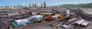One concept for L.A'.s Cleantech Manufacturing Center, a campus for a large green corporation.