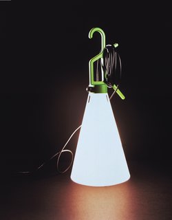 Industrial Designer Focus: Konstantin Grcic - Photo 7 of 26 - Grcic’s Mayday lamp for Flos was inspired by the lights used by automobile mechanics. The ES shelf for Moormann is delightfully canted. The Chaos family of seating for ClassiCon encourages sitters to perch, squirm, and fidget.