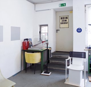 Industrial Designer Focus: Konstantin Grcic - Photo 16 of 26 - A poster on one of the doors of his studio reads "No to war!".