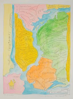 Artist Maira Kalman at the CJM - Photo 3 of 4 - New Yorkistan, 2001, by Maira Kalman and Rick Meyerowitz. Gouache and pencil on paper.
