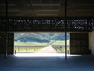 The Stealth Winery - Photo 4 of 9 - Upon entering the winery, visitors are met with a minimalist hall and an unobstructed route through the structure.