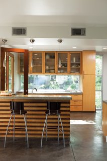 The street is highly visible from the kitchen, a large space where two cooks can easily work around one another.