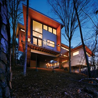 Triangle House Tours - Photo 5 of 30 - The complex, perched on a slope overlooking a forest owned by Duke University, has an 800-square-foot artist’s space and a 2,400-square-foot house.